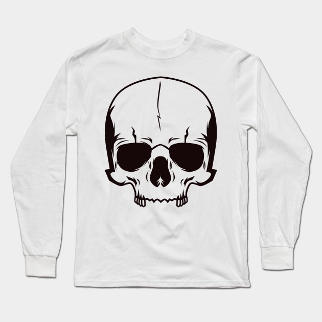 Skull Bone Head Skelteton Long Sleeve T-Shirt by pabrun